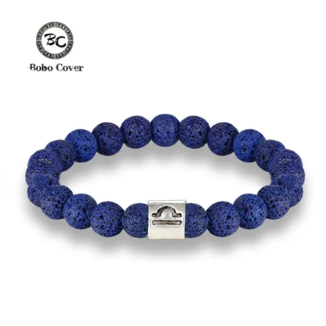 Men 12 Zodiac Signs 8mm Beads Bracelets Handmade Vintage Blue Lava Stone Beads Elastic Bangles Women Jewelry Gifts Drop Shipping 1 Men 12 Zodiac Signs 8mm Beads Bracelets Handmade Vintage Blue Lava Stone Beads Elastic Bangles Women Jewelry Gifts Drop Shipping 1
