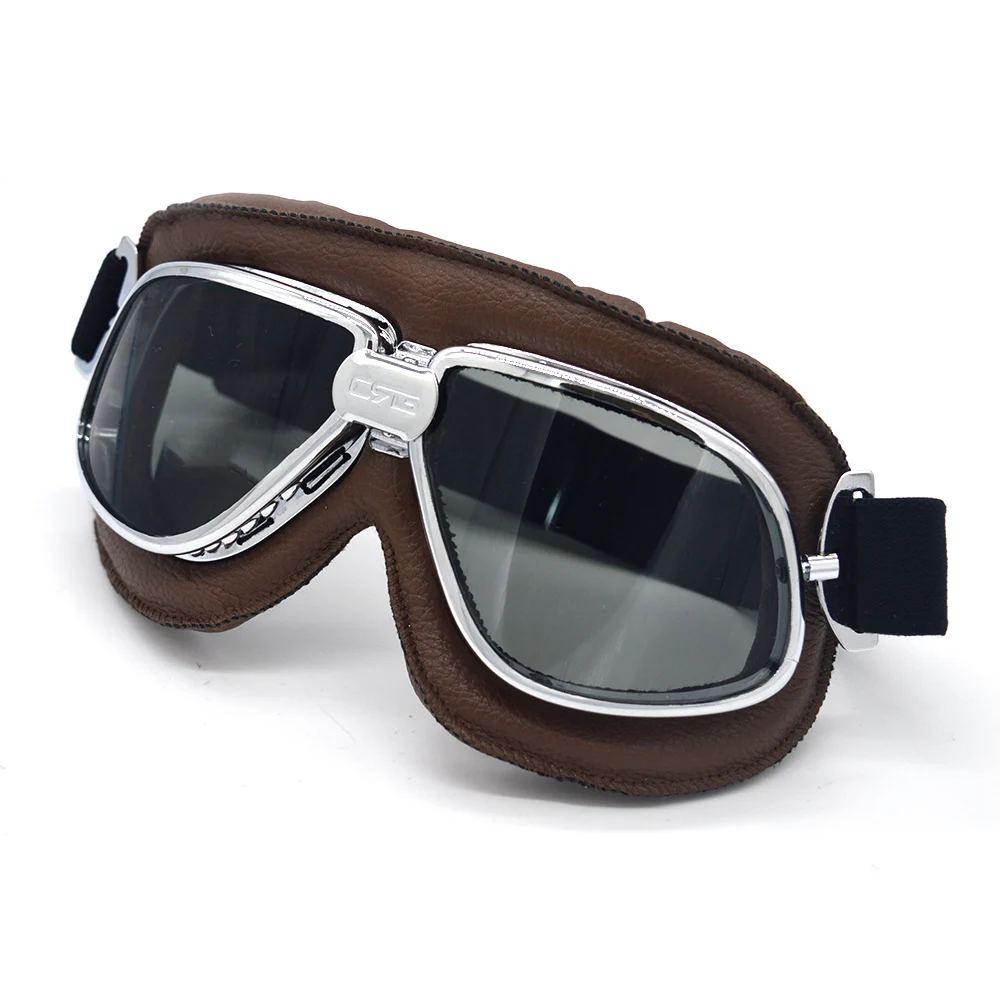 

Mooreaxe Retro Motorcycle Goggles Aviator Pilot Helmet Glasses Masquerade Vintage Goggles Cycling Skiing Sunglasses Women Men