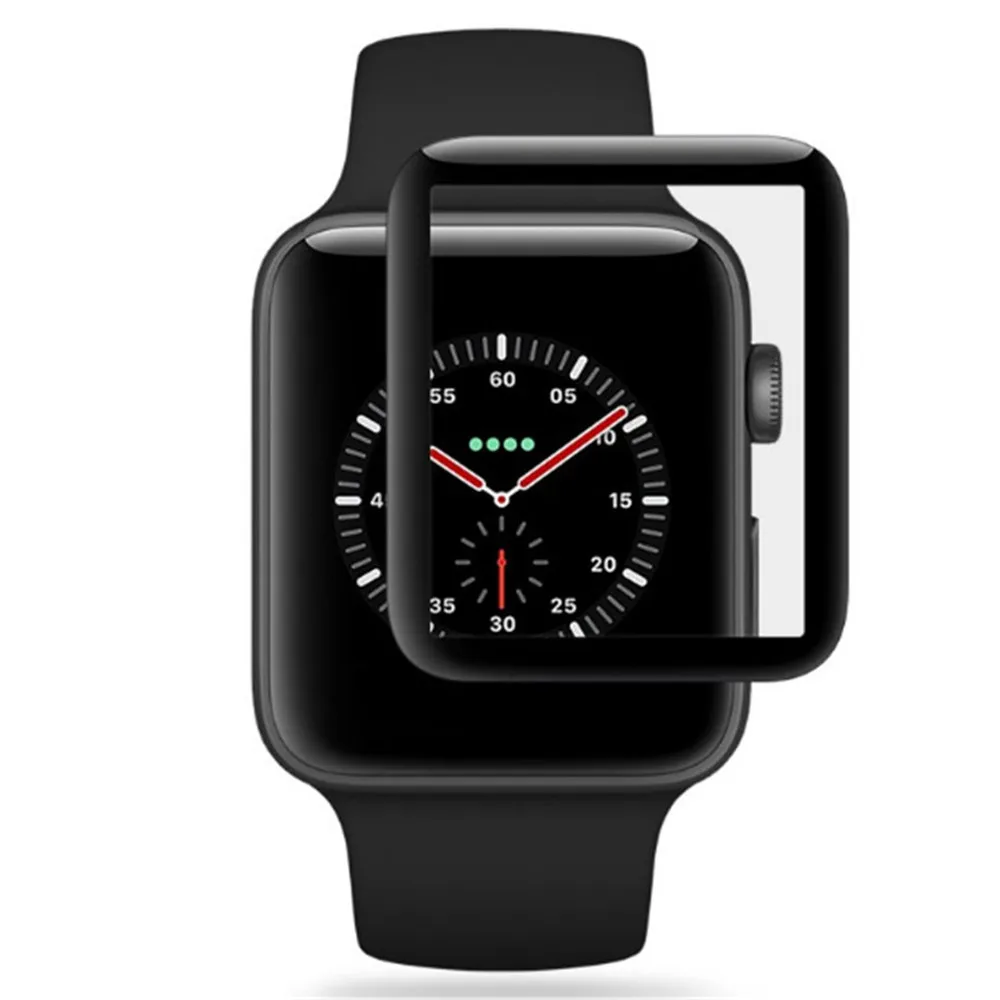 Закаленное стекло для Apple Watch Series 3 2 1 38 мм 42 3D пленка с закругленными краями защита