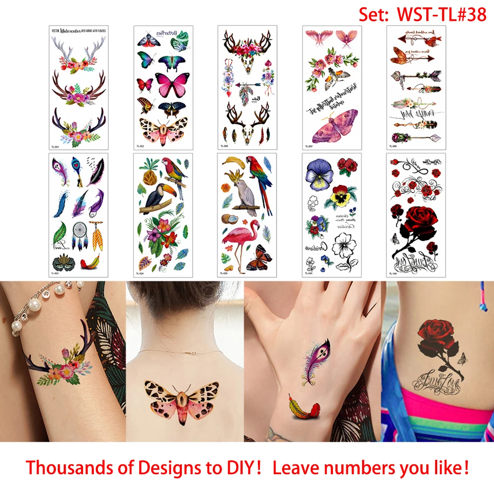 Временная водостойкая татуировка 19*9 см 10 шт./компл.|animal body art|tattoo sticker wolftattoo |