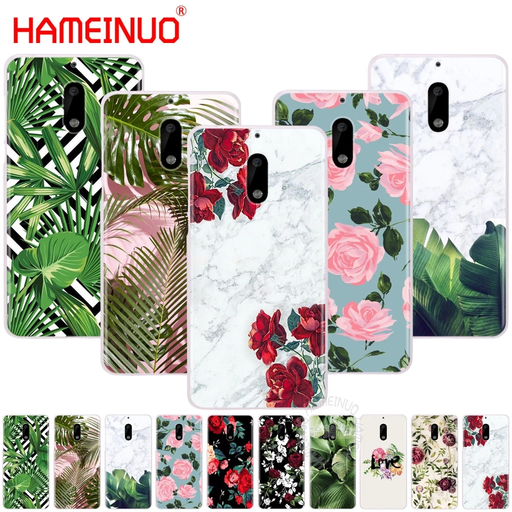 HAMEINUO чехол для телефона с белыми мраморными цветами и листьями Nokia 9 8 7 6 5 3 Lumia 640