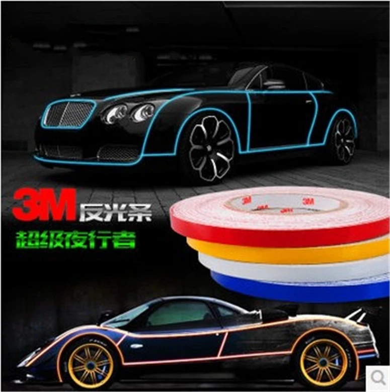 Автомобильная клейкая лента 300 см x 2 0 светоотражающая декоративная наклейка |