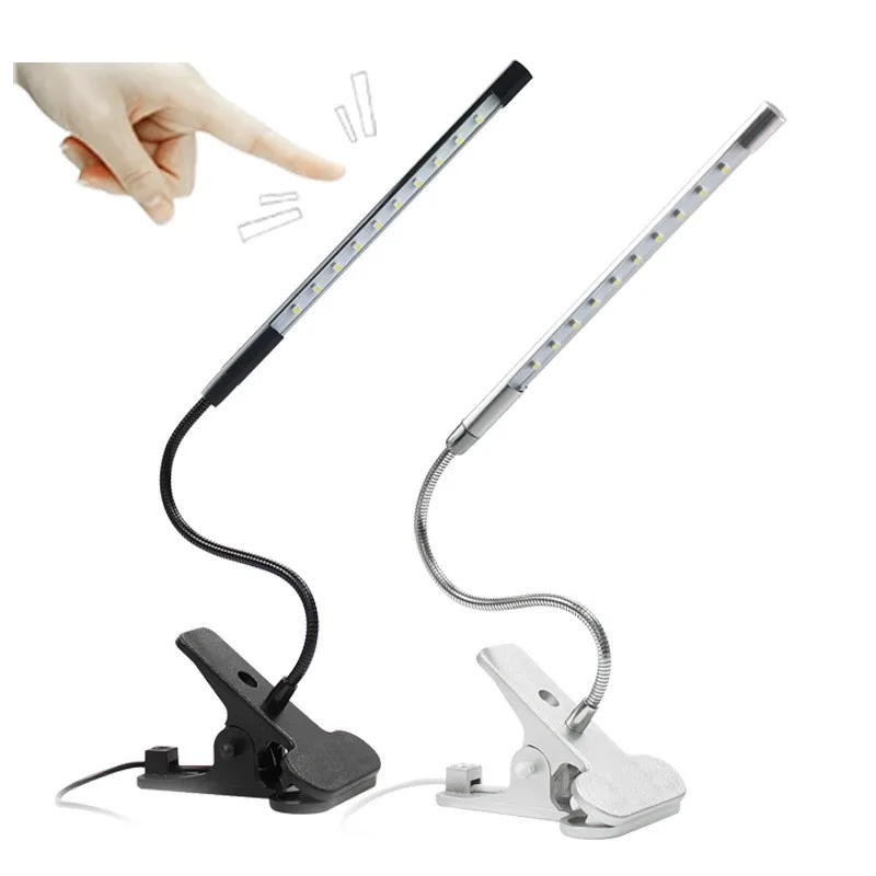 

LED Eye Protection Flexible desk light Clip&stand Table Gooseneck lamp USB rechargeable bedroom dimmer ReadingLight smart touch
