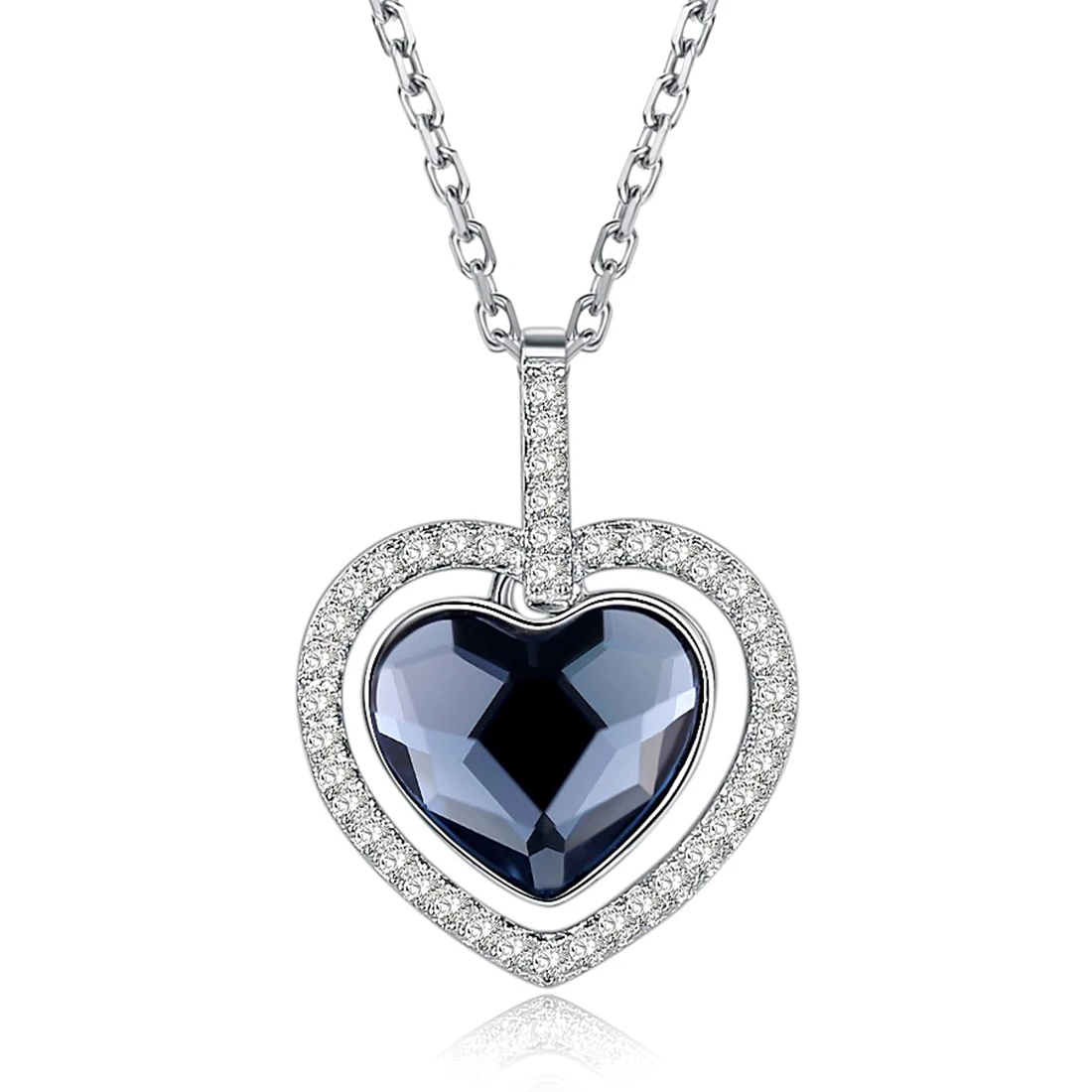 LENKANI Crystals from Swarovski Element Heart Beads Pendant Necklace