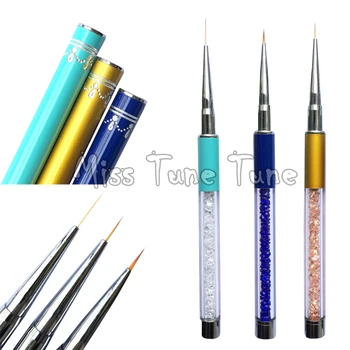 

3Pcs/Set Nail Art Brush Pen Rhinestone Diamond Metal Acrylic Handle Salon Liner Lining Brush Drawing Manicure Tools