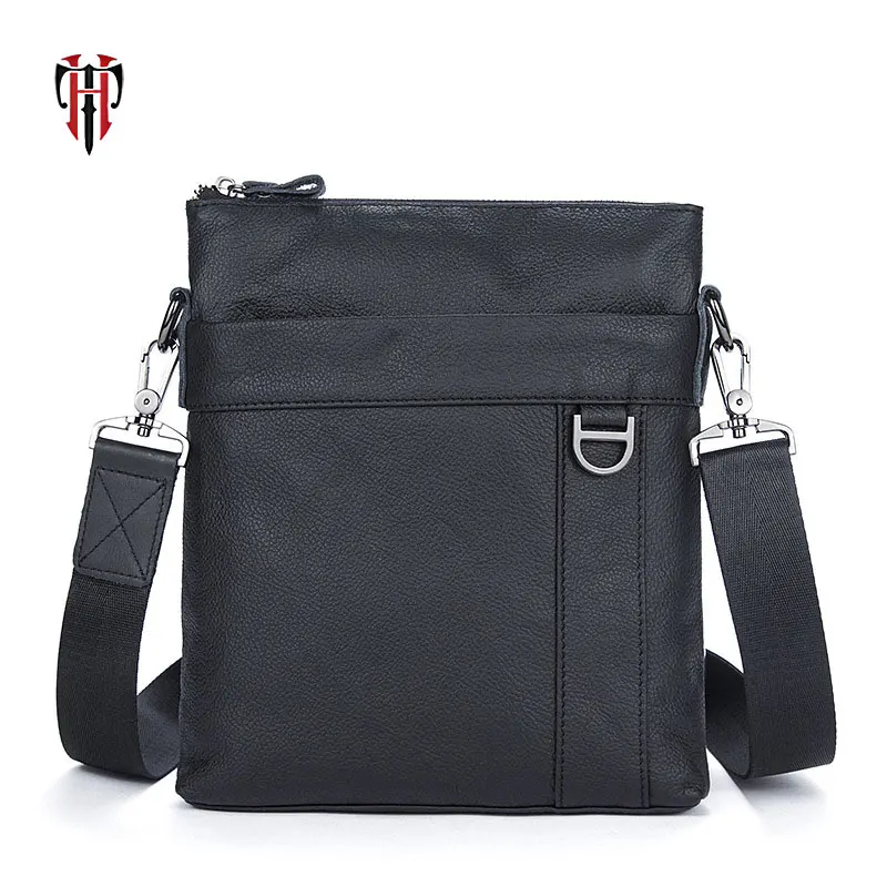 

TIANHOO Genuine Leather bag business men bags cellphone pocket crossbody messenger PAD bags