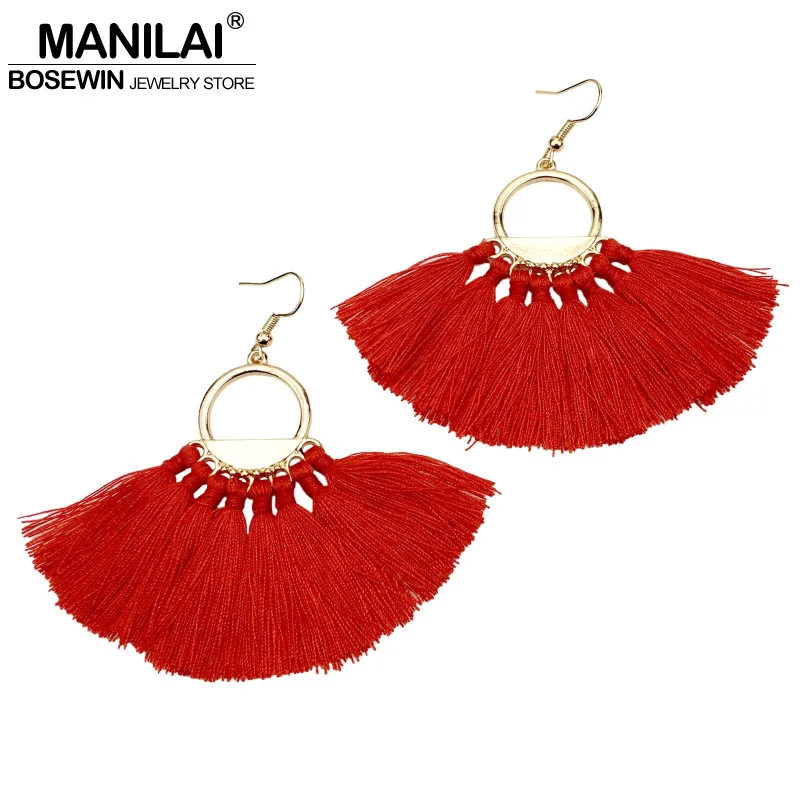 Женские серьги кисточки из хлопка в богемном стиле bohemia earrings earrings forearrings for women