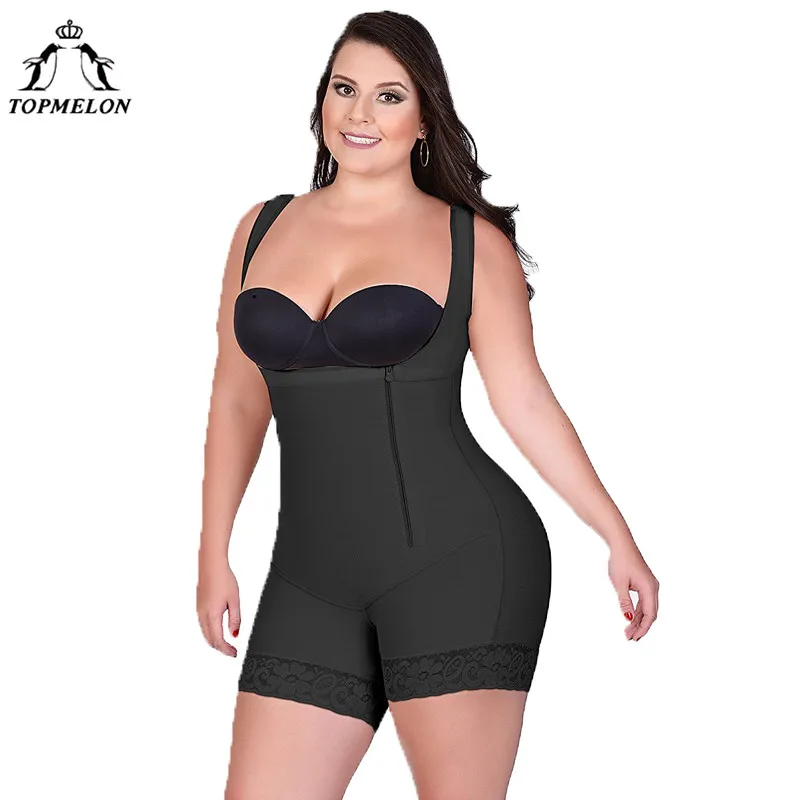 TOPMELON Для женщин Sexy Body Shaper прикладом белье для похудения боди молния плюс Размеры высокого сжатия Корректирующее белье тоньше