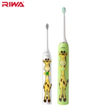 RIWA Водонепроницаемый детская Зубная щётка Ультразвуковая электрическая детская зубная щетка с двумя сменные насадки зубных щеток RG-1002
