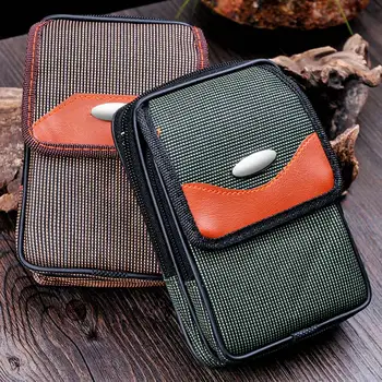 

1pc Men Waist Bag Casual Canvas Large Capacity Zipper for Sport Outdoor OH66