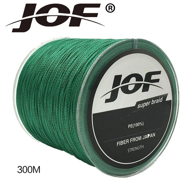 JOF 4 السواحل 300 متر PE المتعددة الشعيرات مضفر الصيد خط الصيد قوى عظمى خط حبل الكارب الصيد حبل الحبل 8LB -100LB سلك