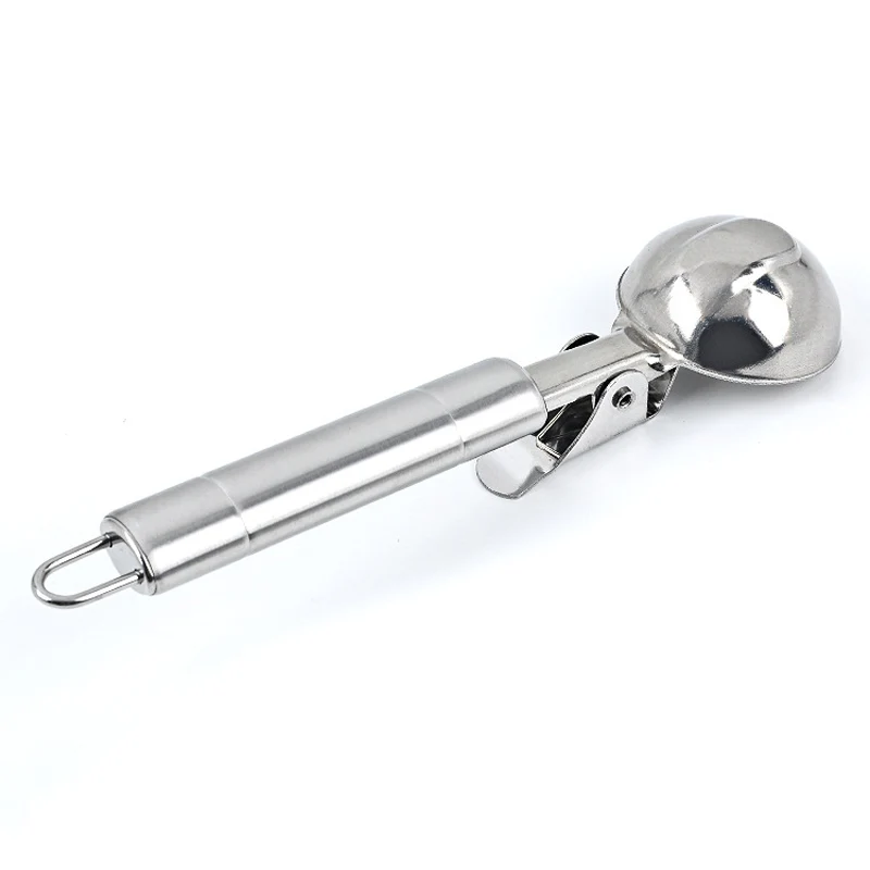Kitchen Stainless Steel Fruit Ice Cream Scoop Spoon Cookies Spoon Dipper Handle Food Portioner Cutter Scoop Home Ice Cream Tools ice cream scoop