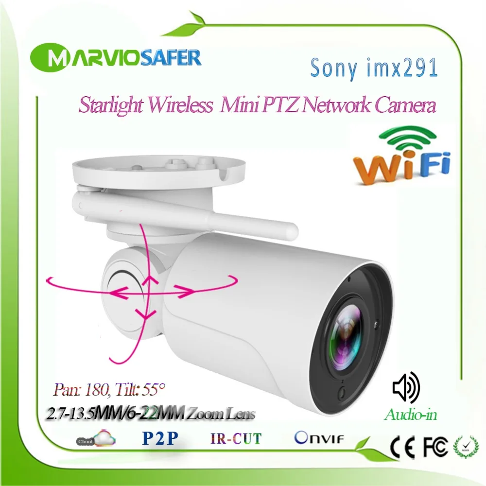 

Hi3516C + Sony IMX291 Audio Starvis 5X Zoom Wireless wifi IP PTZ Network Camera Outdoor CCTV Security Cam 2.7-13.5mm Lens onvif