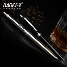 2 шт./лот, металлическая шариковая ручка, шариковая ручка 1,0 мм, черная ручка для студентов, деловая ручка, подарочная ручка