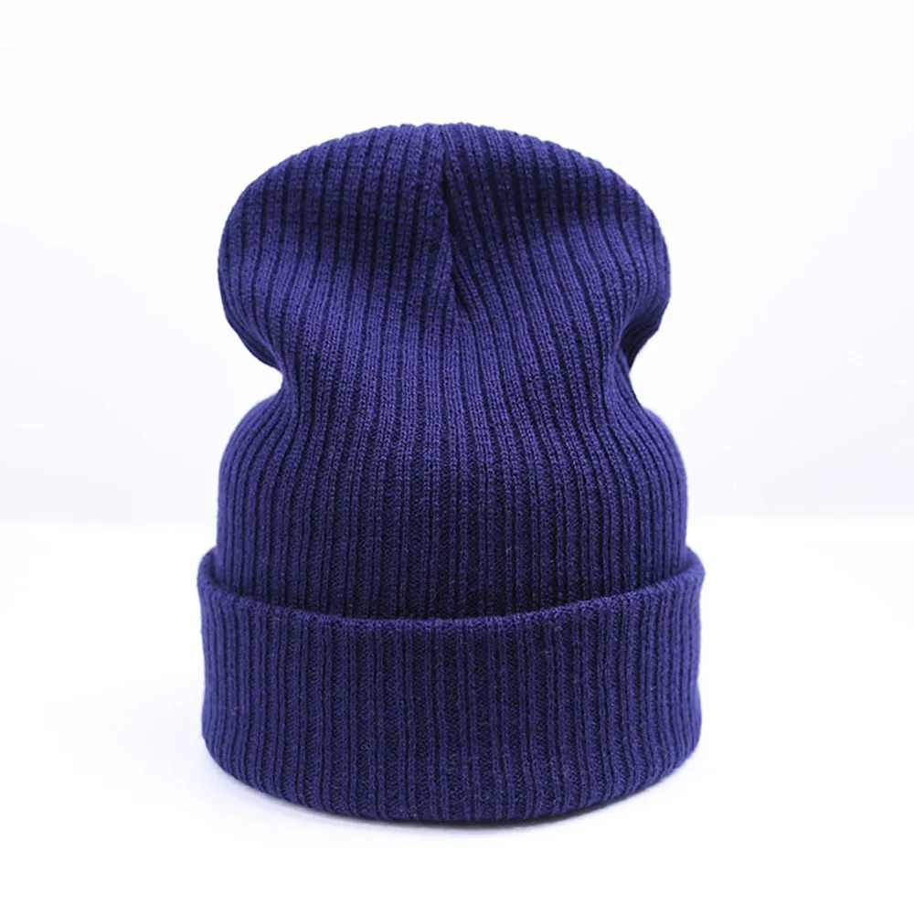 REAKIDS зимние шапочки Skullies, вязаная шапочка для малыша, Детские шапочки для девочек и мальчиков, теплая одноцветная шапка для детей, шапка бини - Цвет: F