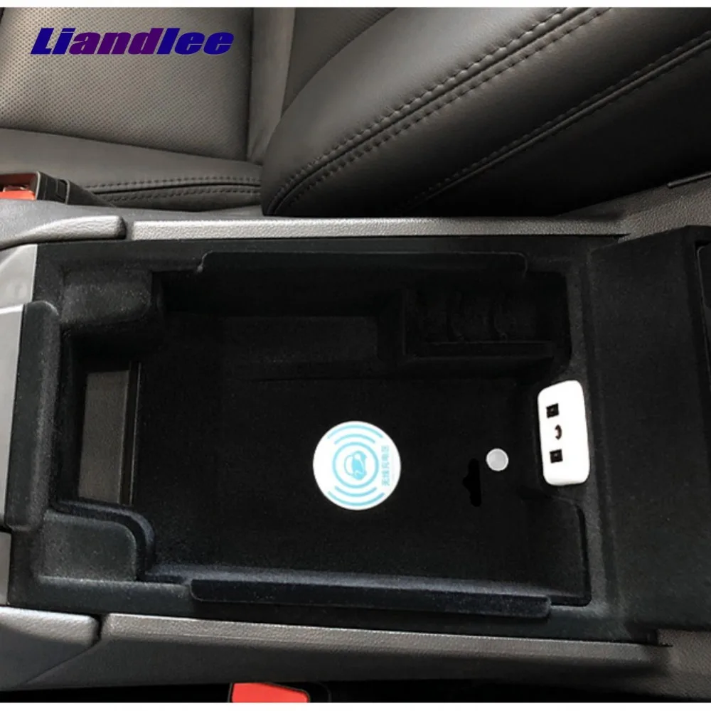 Liandlee For Cadillac XT5 ATS ATS-L XTS Special Wireless Phone Charger Armrest Storage For iPhone Android Car Battery Charger