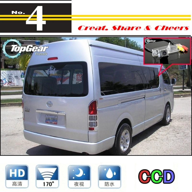 

For TOYOTA Hiace H200 Commuter RegiusAce High Reverse Rear View Back Up Waterproof Camera For PAL Or NTSC / CCD + RCA Standard
