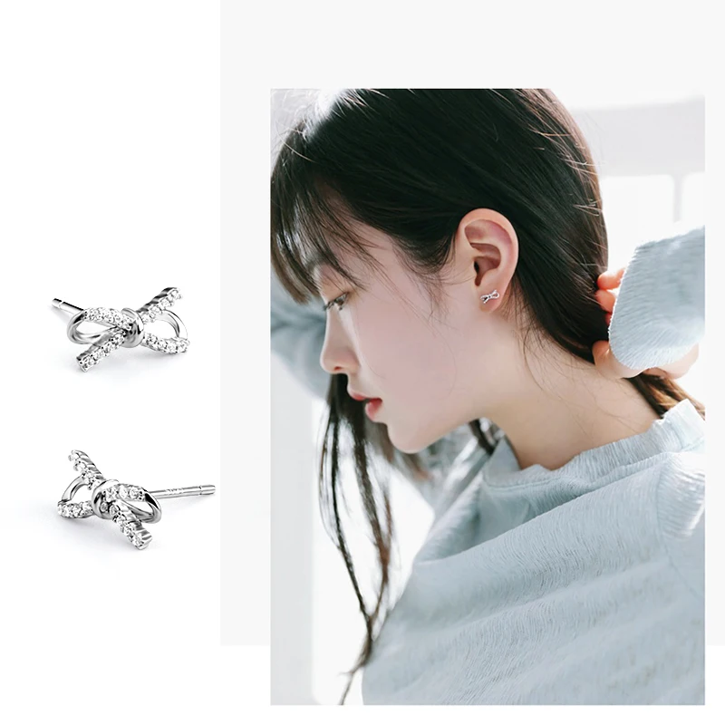 

Warme farben Hot 925 Silver Girls Stud Earrings Crystal from Swarovski Zircon Earrings Butterfly For Women Party Gifts Earring
