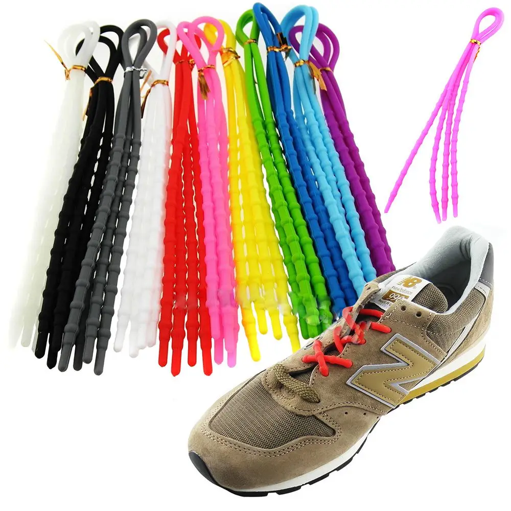 

1Pair Unisex Women Men Athletic Running X-Tie Lazy Shoelaces Easy Soft Elastic Silicone Shoe Lace Strings Cable Sneaker Straps