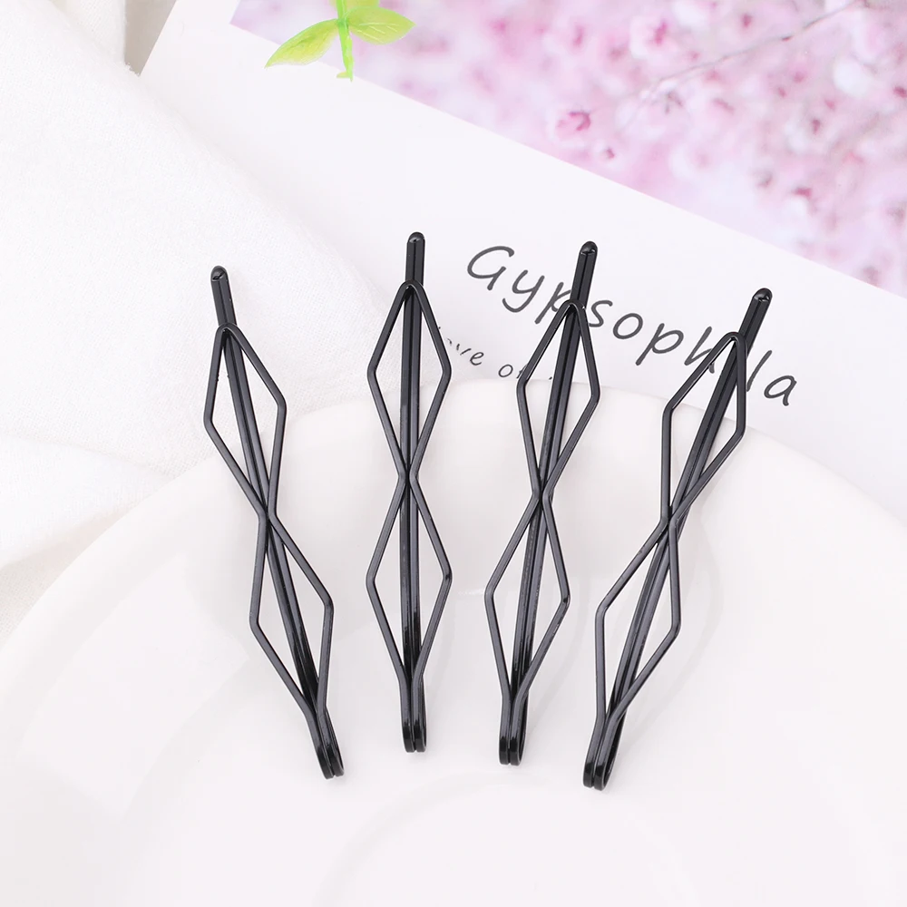 

4Pcs/set Headwear Hair Accessories Hair Clips Bobby Pins Invisible Curly Wavy Grips Salon Barrette Hairpin for Grils