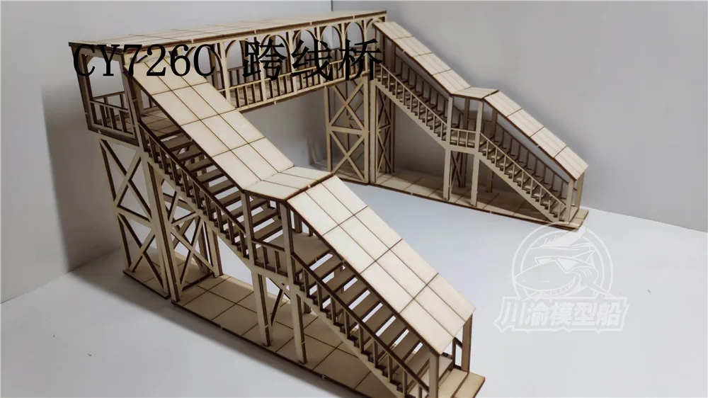 1/87 Scale Railway Station Platform Diorama Scene DIY Wooden Assembly Model Kits