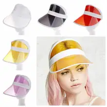 Летняя женская бейсболка карамельного цвета прозрачная пустая верхняя солнцезащитная Кепка ПВХ пластиковая солнцезащитная Кепка наружная велосипедная Козырек Кепка