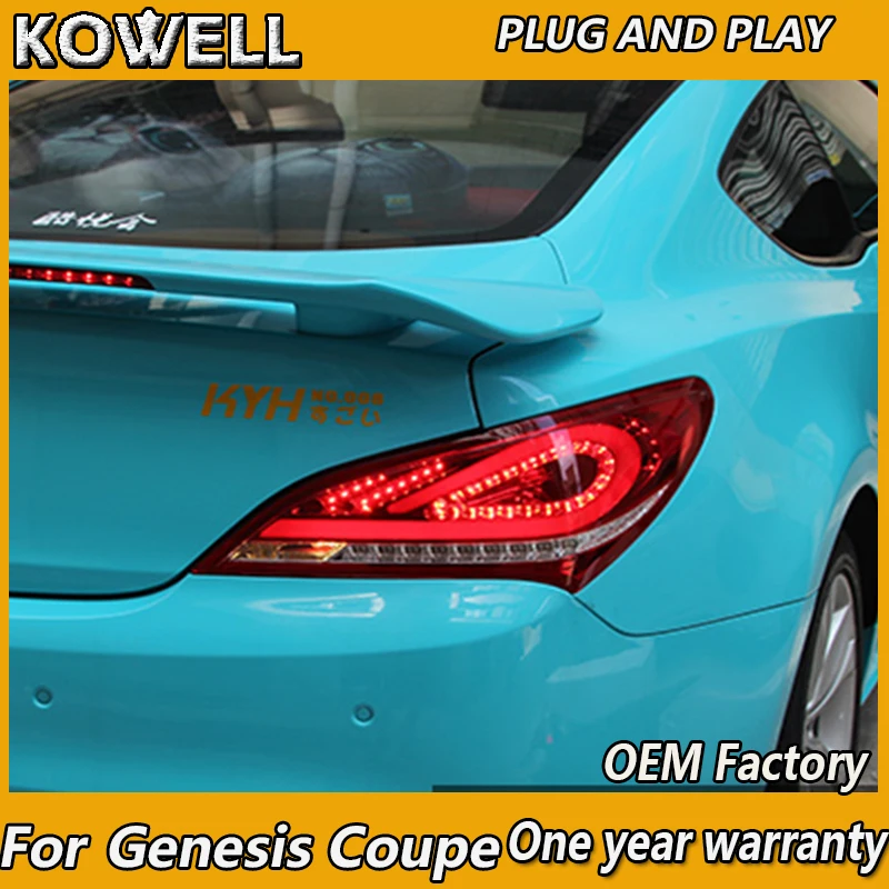 

KOWELL стайлинга автомобилей для Hyundai Rohens купе задние светильник s 2009-2012 купе светодиодный фонарь светильник задний фонарь DRL + тормоз + Парк + сигнала