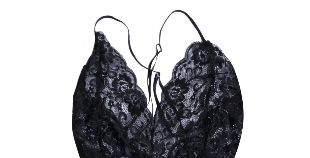 Sexy Womens Plus Size Lace Babydoll skinny solid Bodysuit
