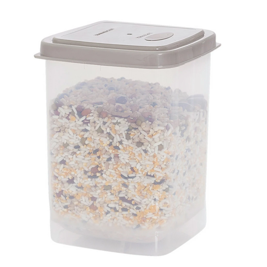 

Square Grain Sealed Storage Box Kitchen Moistureproof Freshness Cereals Stackable Container with Spoon Organizer Container