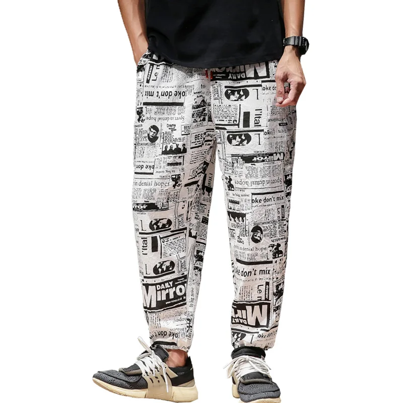 

Drop Shipping New Autumn Men Graffiti Pants Hip Hop Sweatpants Pencil Pants Ankle Length Pants AXP167