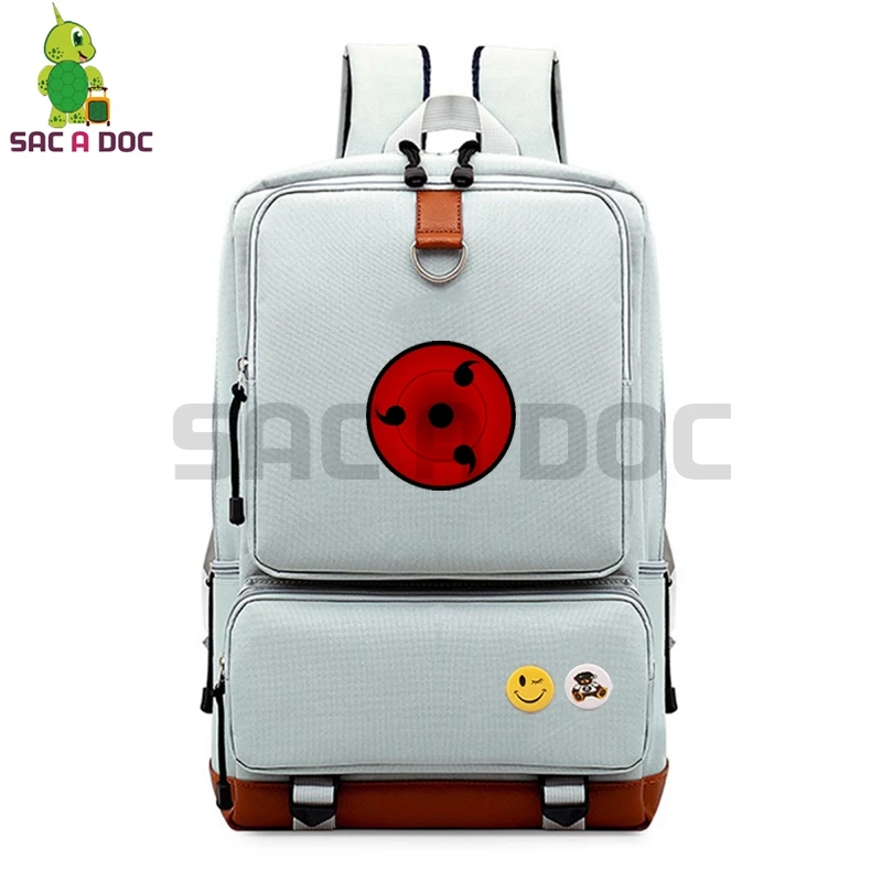 Аниме Наруто Акацуки холст рюкзак повседневный рюкзак Учиха Итачи сасуке Шаринган Косплей школьные сумки для подростков дорожная сумка - Цвет: 2