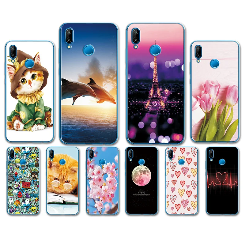 

Heart Case For Huawei P20 Lite Case 5.84inch Huawei P20 Lite Soft TPU Back Phone Case For Huawei P20 Lite p20lite Cover Bags