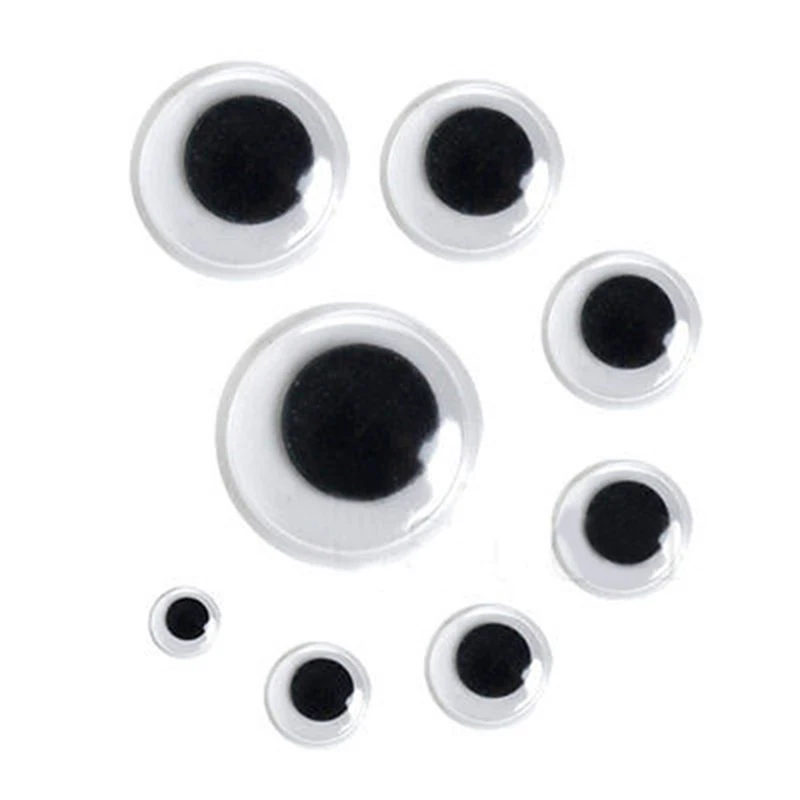 JX-LCLYL 700pcs Round Self-adhesive Wiggly Googly Eyes for Doll Toy Craft DIY Decoration