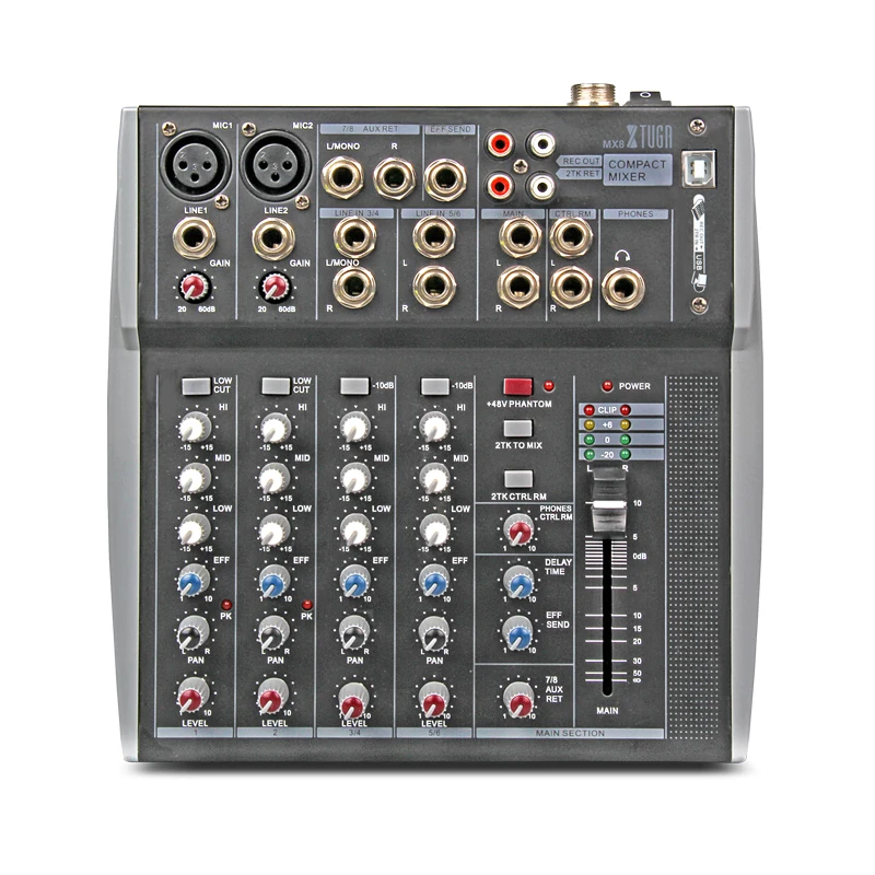 Xtuga MX8 профессиональный звуковой микшер звуковая консоль DJ машина 8 каналов