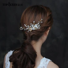 TOPQUEEN HP138 гребень для волос элегантные свадебные принадлежности для волос сусальное золото жемчуг бисером женские зажим для волос с жемчугом Свадебные украшения для волос