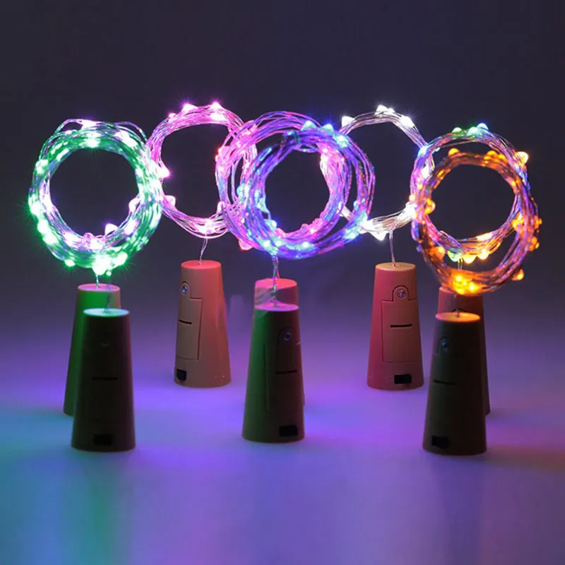 8 Pcs/Set LED Bottle Cork String Lights Party DIY Home Decor Wine Bottles Copper Wire 20 Leds Light HUG-Deals
