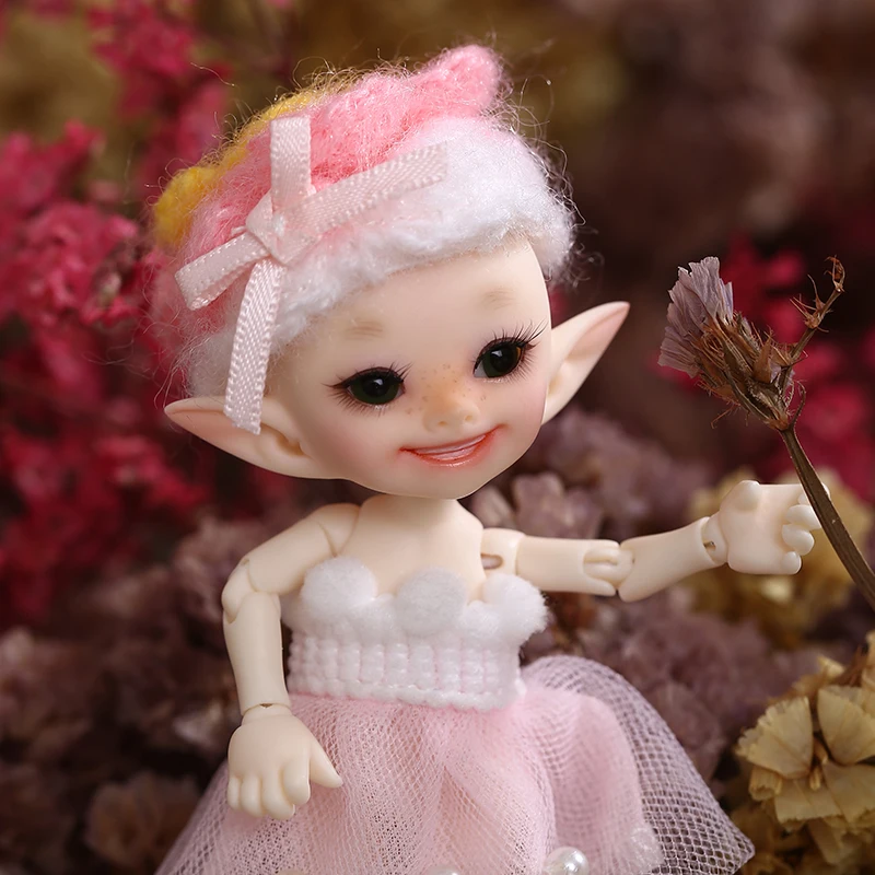 Realpuki Popo Бесплатная доставка Fairyland FL кукла BJD 1/13 розовая улыбка Эльфов игрушки для