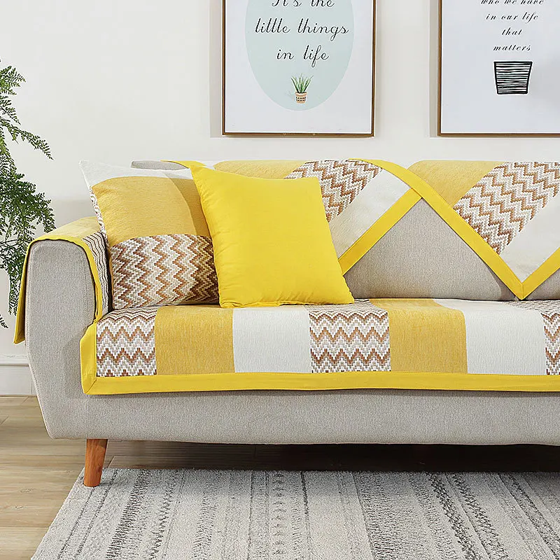 

2018 Plant Sofa Covers For Home Furniture Decor Anti-Slip Couch Chenille Slipcovers Armchair Furniture Protector 1/2/3 Seater