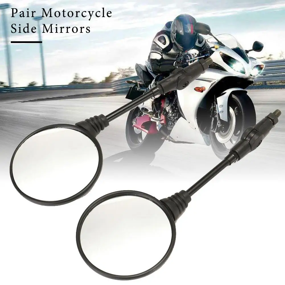

1 pair Universal Motorcycle Side Mirrors for Honda KTM for Kawasaki Anti-fall Folding Round Mirror Motorcycle Rearview Mirror