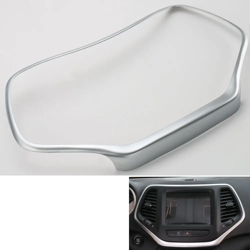 

ABS Car Interior Console Centre GPS Navigation Decorative Cover Frame Trim For Jeep Cherokee 2014-2016 Car Styling Accessories
