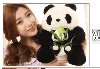 

Stuffed plush 40cm panda hugged baby panda with bamboo plush toy lovely panda soft doll gift w2402