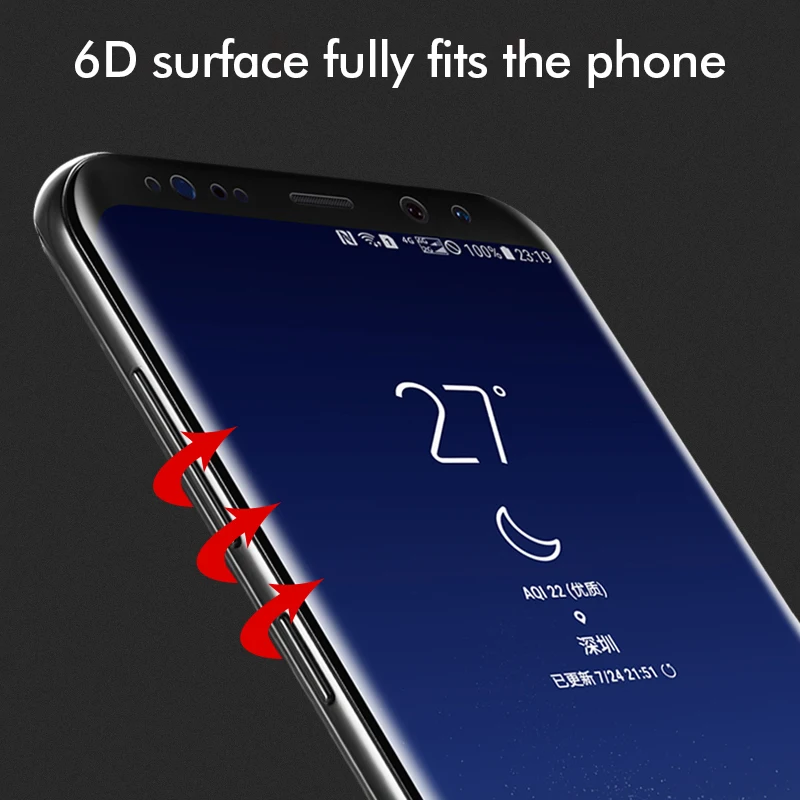 DEROZAN Защитные пленки для экрана Samsung S6 Edge стекло S9 S8 S7 Plus Note 8 закаленное 3D