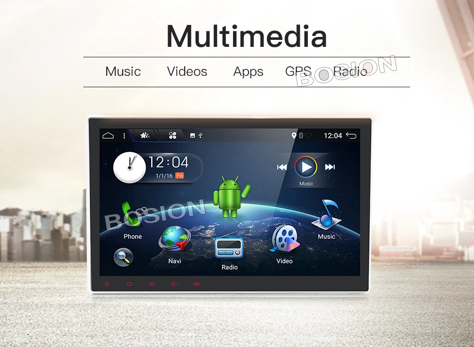 Clearance Bosion Android 9.0 Octa Core 10.1 inch Double 2 din Car GPS DVD Player with BT WIFI DAB+ radio Stereo 2din Car Radio Multimedia 2