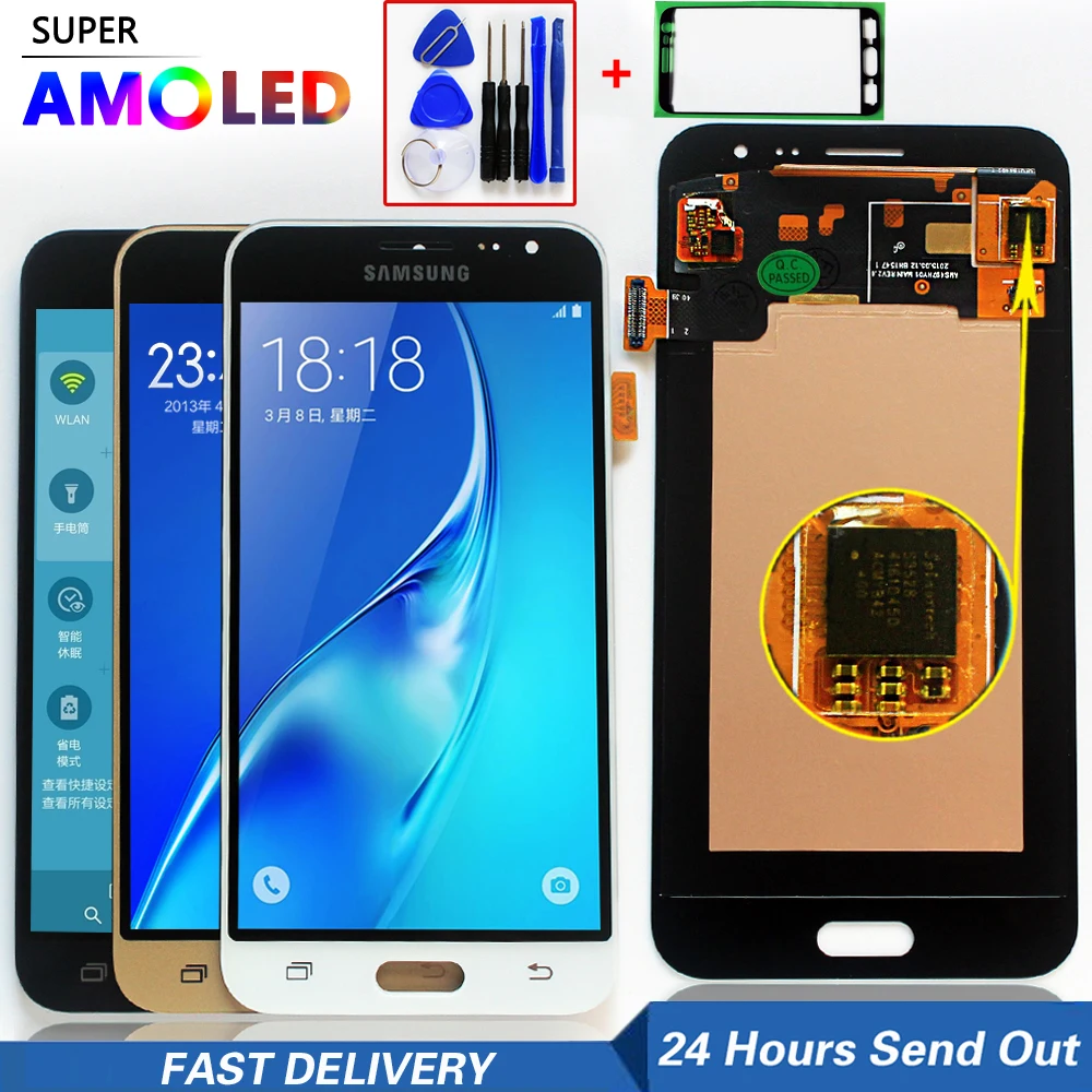 Super Amoled Display for SAMSUNG Galaxy J3 2016 Lcd Display 5.0" Touch ...
