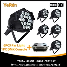 6 шт.) с корпусом F светильник 192 каналов DMX контроллер 18*15 Вт Светодиодный светильник RGBWA 5в1 Par может светодиодный DJ мыть светильник DJ Вечерние