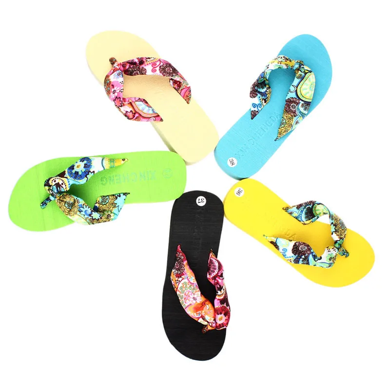 

Women Flip Flops Summer Beach Shoes Girls Wedge Platform Thong Flip Flops Sandals Shoes Beach Casual Slippers 2018 New Flats