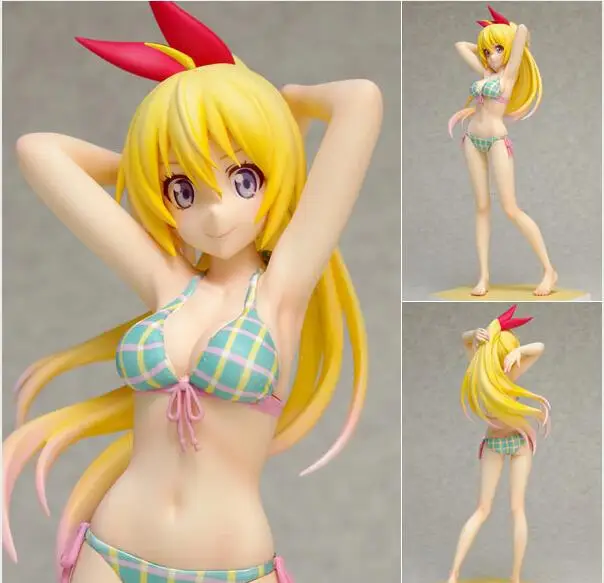 Anime Beach Queens Nisekoi Kirisaki Chitoge 1/10 Scale Sexy PVC Action Figure Collectible Model Toy 16.5cm best gift | Игрушки и хобби