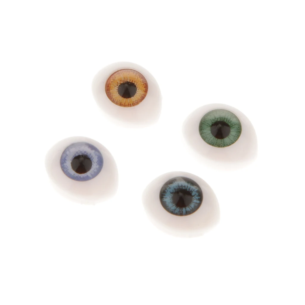 16 Pieces Plastic Oval Eyes Eyeballs for Mask Doll Bear Toy Making 5mm 6mm