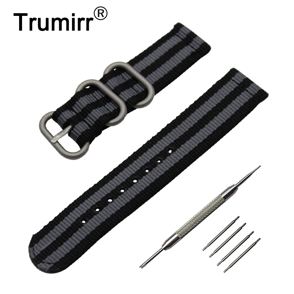 18mm 20mm 22mm 24mm Nylon Watch Band +Tool for Fossil Zulu Watchband