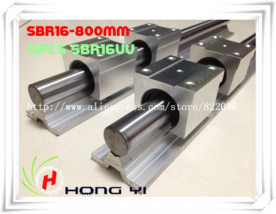 

2 pcs SBR16 L = 800mm Linear Rails +4 pcs SBR16UU straight-line motion block for SFU1605 Ball screw (can be cut any length)